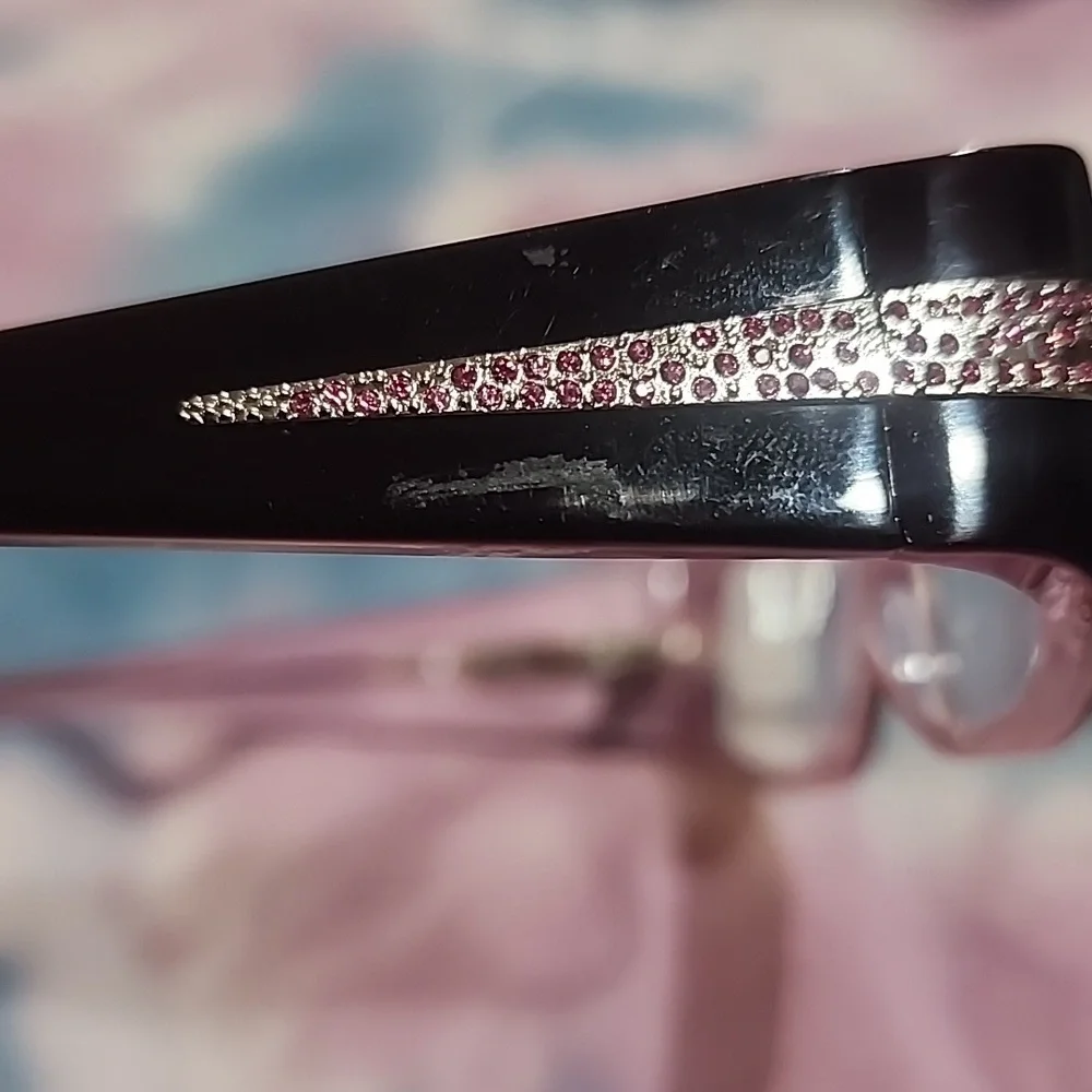 #MYHASHTAG# - Classy Black and Purple with Pink Rhinestones Girls eyeglass frame